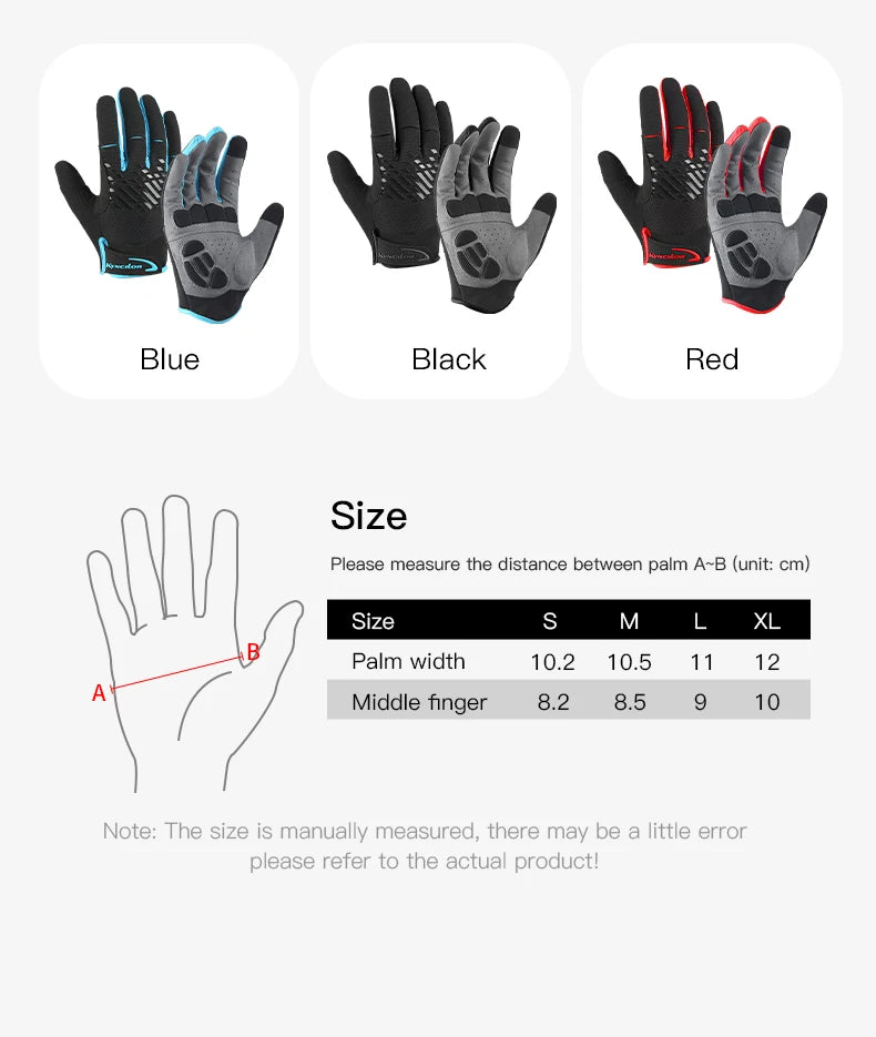 MTB Men's Cycling Gloves Motorcycle Accessories Gloves Guantes Ciclismo Bicycle Touchscreen Breathable Full Finger Bike Gloves