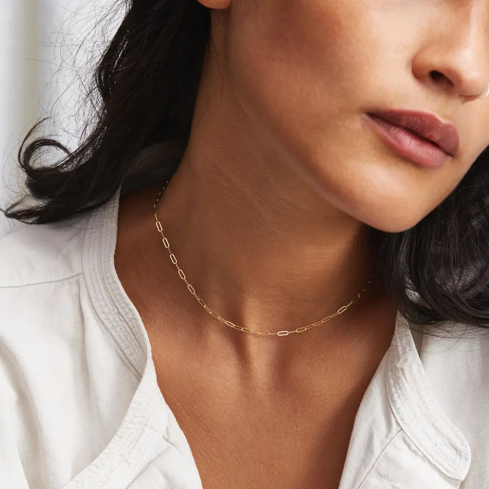 eManco Gold Color 316 Stainless Steel Chain Necklace Women Chain Choker for Woman Brand Jewelry
