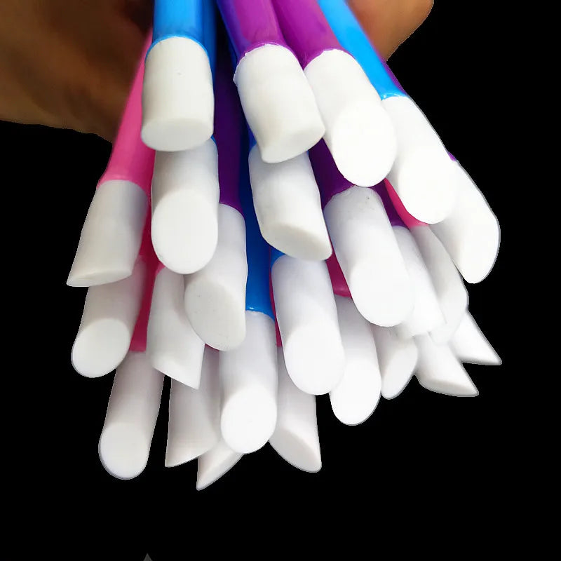 10 pcs/lot Soft Plastic Nail Cuticle Pusher Rubber Head Press Nail Stickers Pushers Acrylic Pedicure Manicure Salon Nail Tools