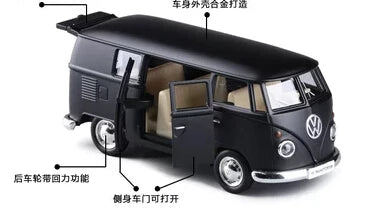 Boxed alloy car models vw bus scrub dull car model toys