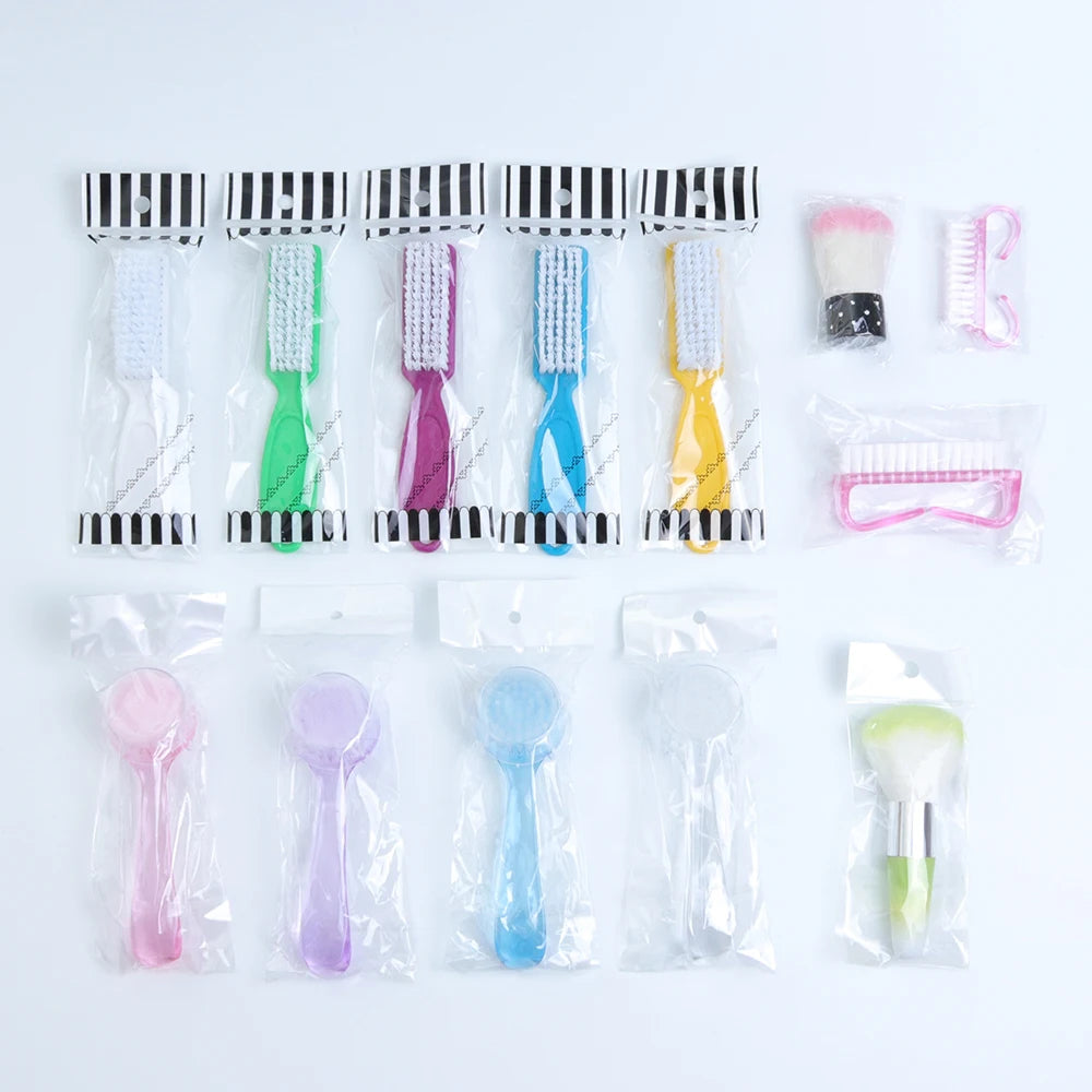 1PC 6 Types Nail Brush Cleaning Remove Dust Powder Plastic Cleaner for UV Acrylic Gel Nails Art Manicure Care Accessory LA095