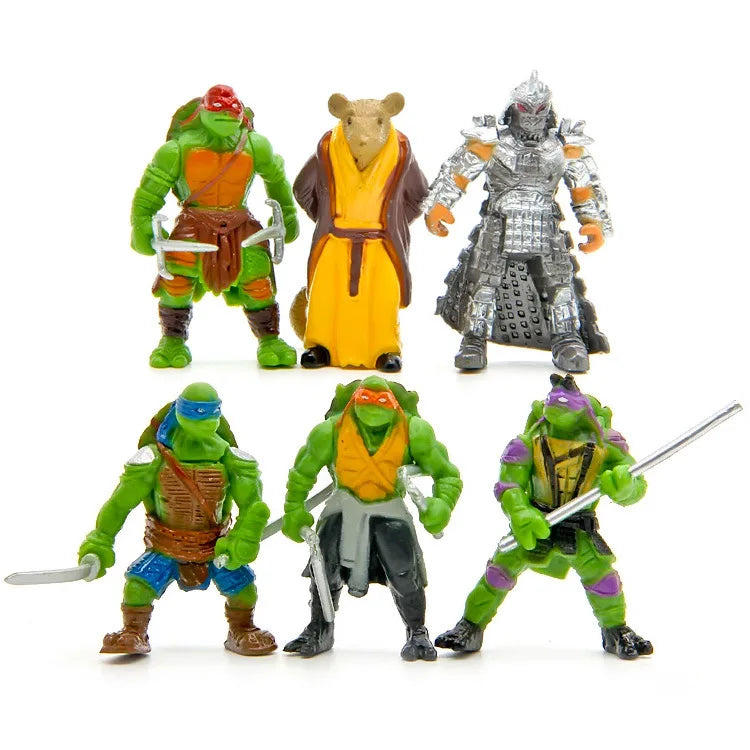 6pcs/Bag cute Mini Turtles Actions Figure Cartoon Tartaruga Turtles Toys For Children Anime Figure Doll toys for children
