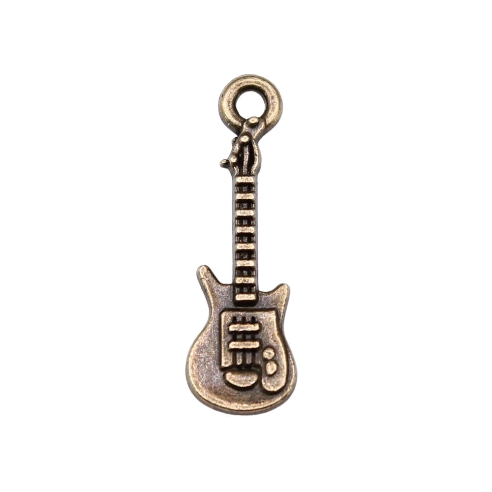 WYSIWYG 20pcs 24x7mm Antique Silver Color Guitar Charms Pendant For Jewelry Making DIY Jewelry Findings