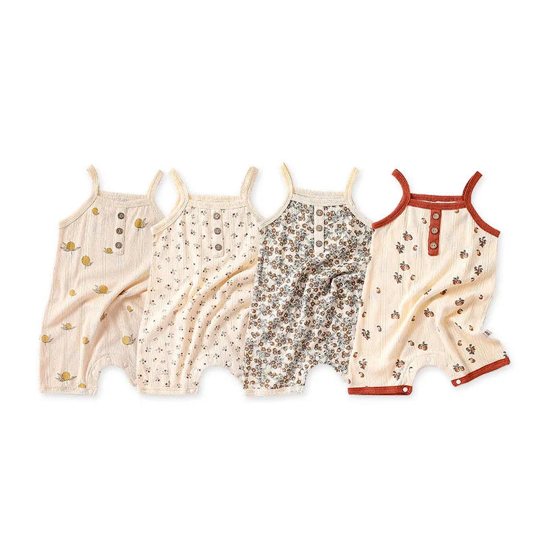 0-24M Newborn Kid Baby Boys Girls Clothes Summer Cotton Baby Romper Sleeveless Jumpsuit Cute Sweet New Born Outfit