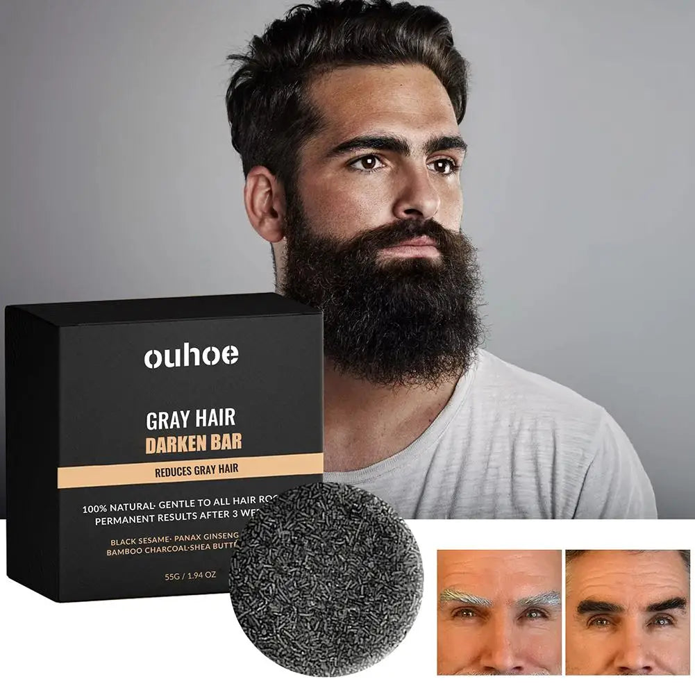 Hair Darkening Shampoo Bar Soap Anti Dandruff Deep Cleansing Improve Itchy Head Frizz Black Nourishment Beautiful Hair Car
