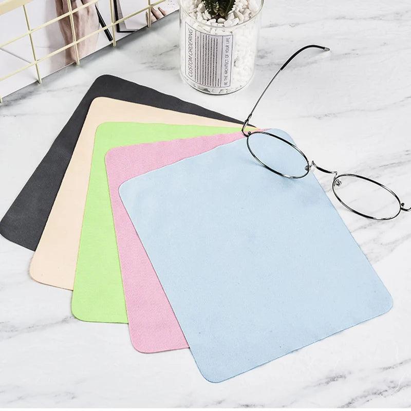 5Pcs Soft Chamois Glasses Cleaner Cloth Microfiber Cleaning Cloth For Lens Phone Screen Cleaning Wipes