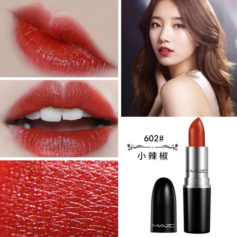 Matte Lipstick Velet Sexy Bullet Lipstick Waterproof Long-Lasting Red Lipstick Lustre Lipstick Makeup Lips Cosmetics