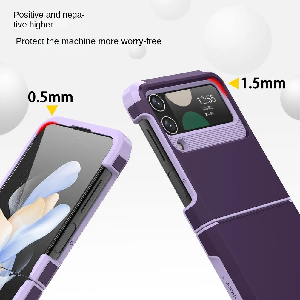 Armor Shockproof Protection Phone Case case For Samsung Z Flip 5 Flip5 Galaxy Z Flip 4 3 Dual Layer Heavy Duty Back Cover