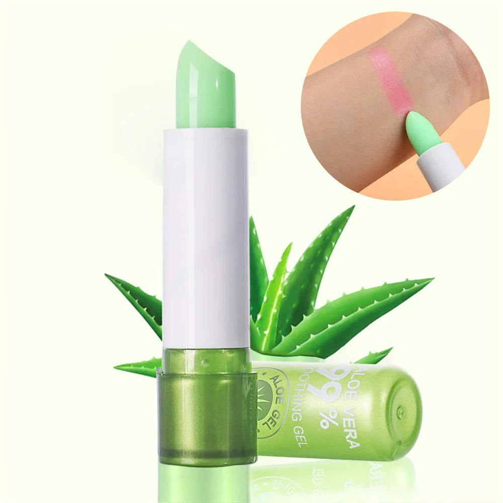 1pcs Waterproof Color Changing Lipstick Long Lasting Not Easy To Fade Aloe Vera Lipstick Moisturizing Color Nourishing Lip Balm