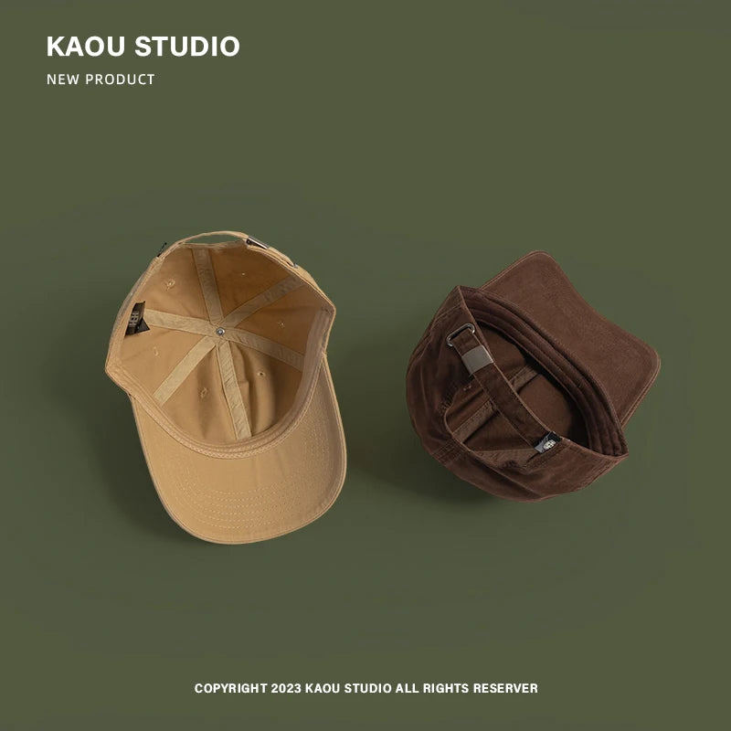 Men's and Women's Four Solid Color Peaked Cap Korean Style Simple and Casual All-Matching Baseball Cap Soft Top Curved Brim Hat