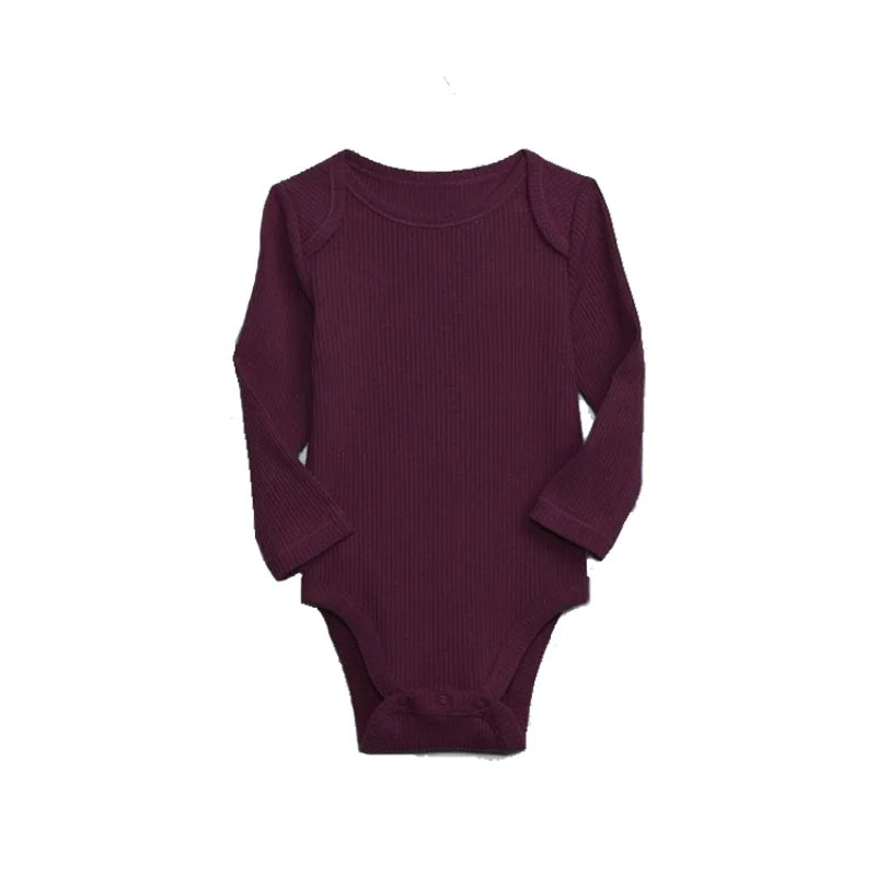 Newborn Infant Baby Boys Girls TinyRib Cotton Bodysuit Baby Playsuit Jumpsuit