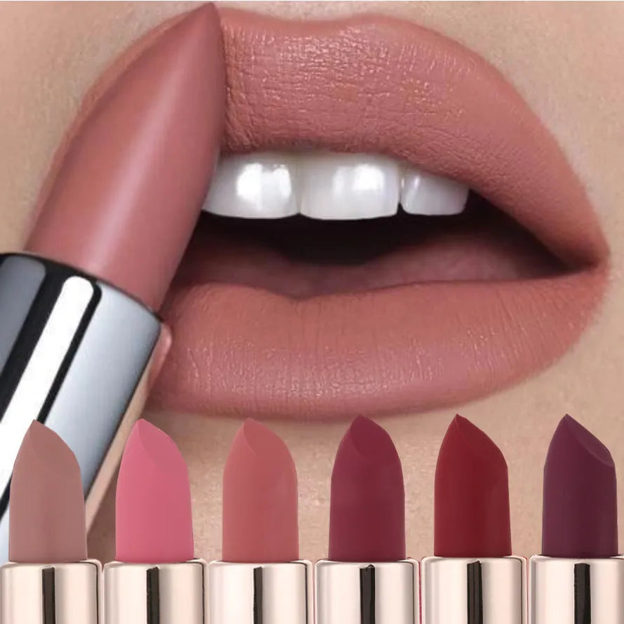 Nude Velvet Matte Lipsticks Waterproof Long Lasting Moisturize Lip Stick Not Fading Sexy Pink Lipstick Lip Gloss Women Makeup