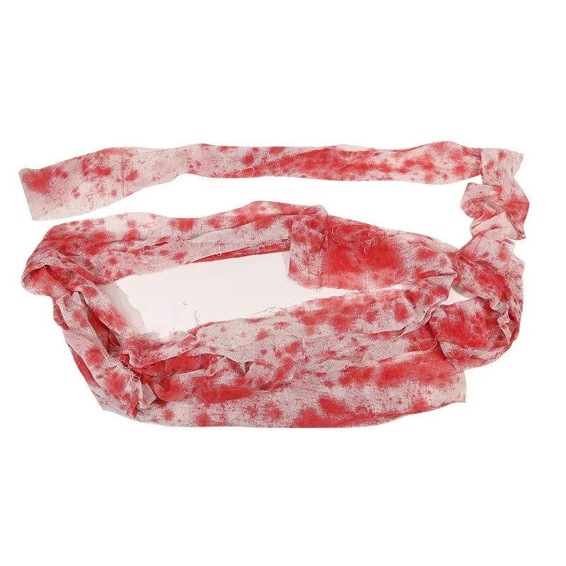 10/15M Halloween Bloody Cloth Strips Blood Gauze Bandage Haunted House Secret Room Horror Party Halloween Scene Decoration Props