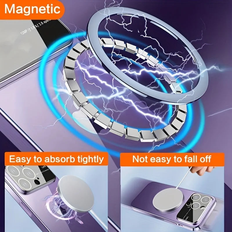 Luxury Magnetic For Magsafe Wireless Charge Clear Case For iPhone 15 14 13 12 11 Pro Max Plus Slim Plating Soft Silicone Cover