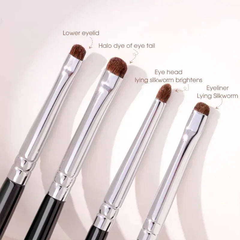 1/4Pcs Flat Eyes Makeup Brushes Professional Angled Eyebrow Eyeliner Contour Brush Concealer Eyeshadow Make Up Cosmetics Tools