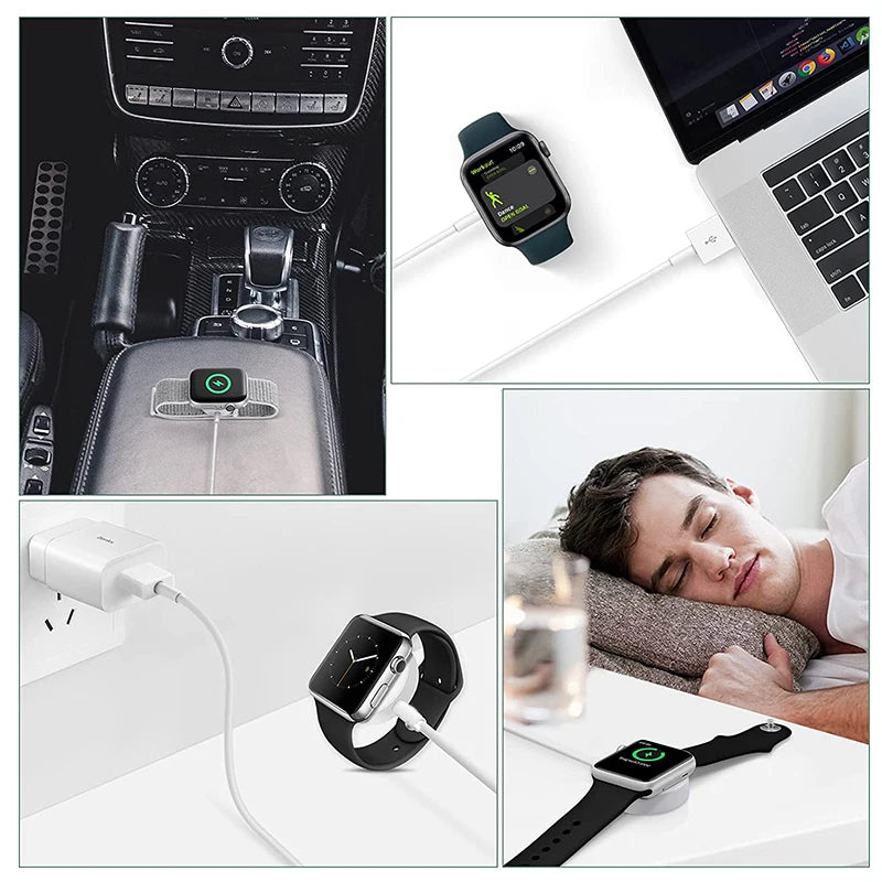 For Apple Magnetic Wireless Charger For iWatch 8 7 6 SE Portable Fast Charging Watch Series 5 4 3 2 1 USB Cord Cable Accessories