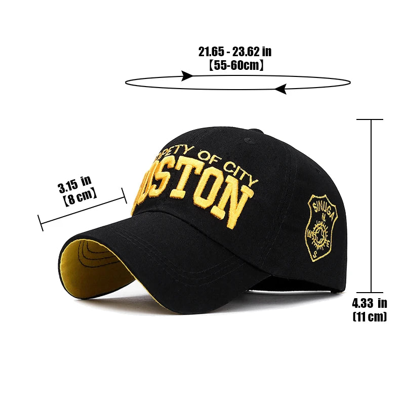 Sports Baseball Cap Cotton 3D Embroidery Unisex Snapback Cap Tennis Hat Dad Cap
