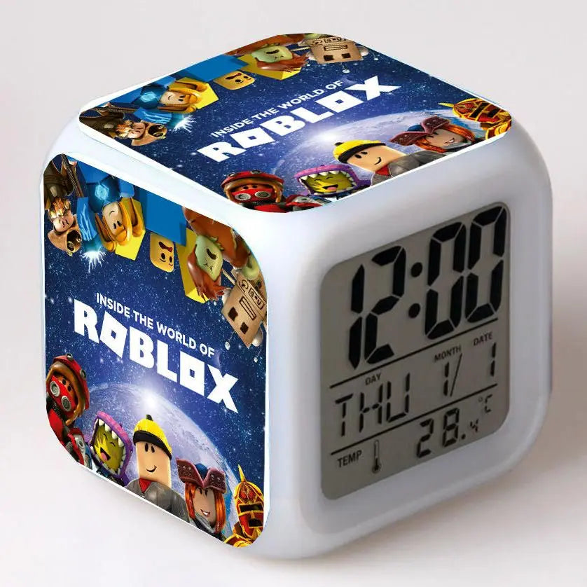 Games Roblox Roblox Electronic Clock Creative Birthday Gift Night Light Spiderman Captain America Bubble Milk Tea Plush Toys