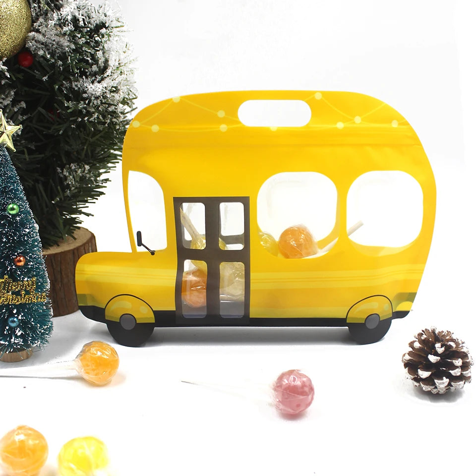 Construction Truck&Bulldozer Excavator&Police Car&fire Engine Shape Candy Cookie Bags Kid Birthday Xmas Party Gift Zipper Bags