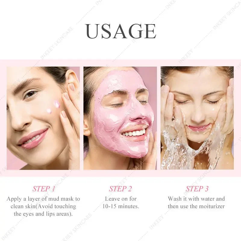 Japan Sakura Clay Mask for Face Deeply Cleansing Moisturizing Oil-Control Anti-Aging Anti-Wrinkle Pink Mud Mask Facial Skin Care