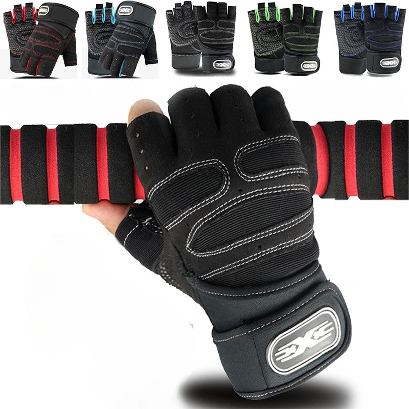 Fitness Half Finger Gloves Wrist Guard Sports Dumbbell Riding Non Slip Exercise Training Cycling Workout Glove for Men Women