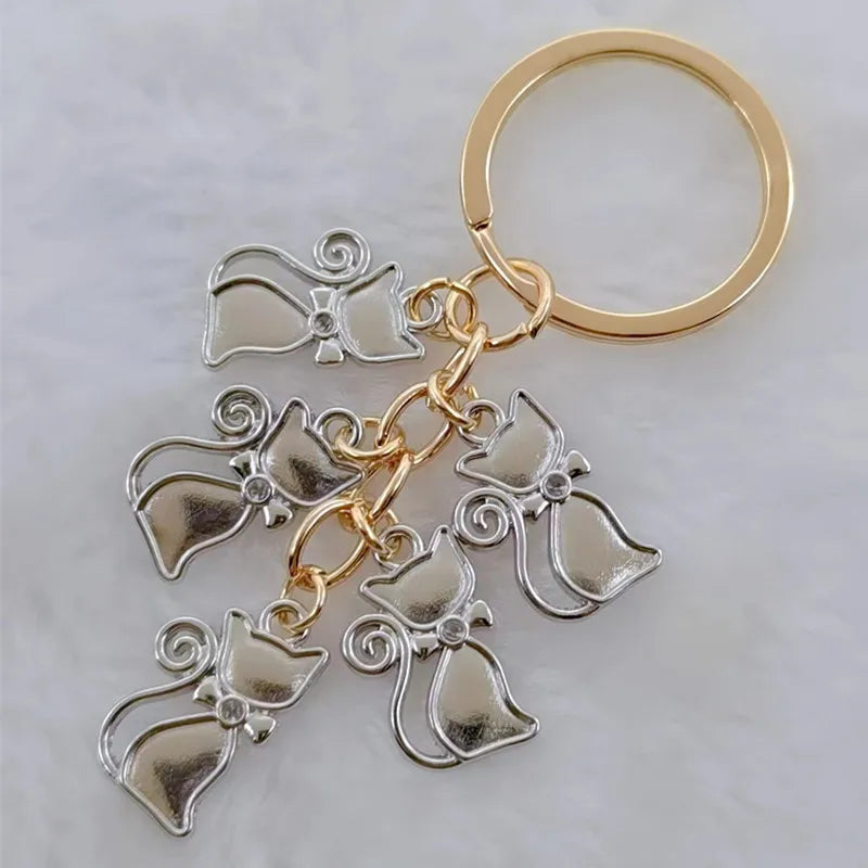 Cute keychain enamel color cat keychain animal gift ladies men handbag accessories car hanging DIY handmade jewelry