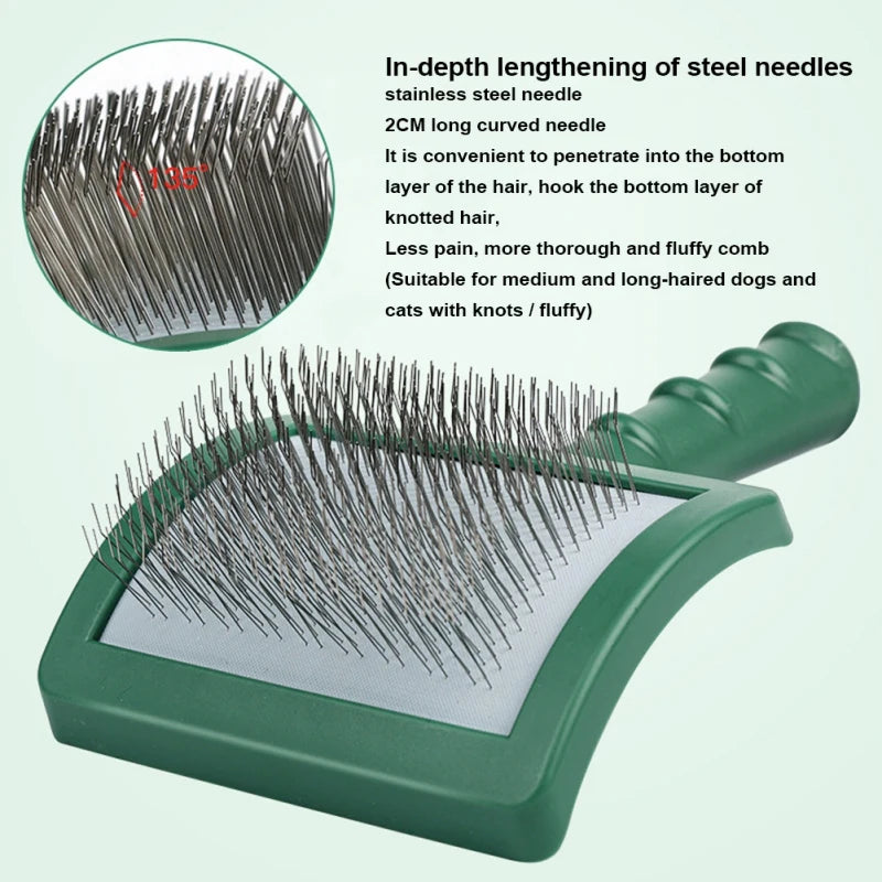 Extra Long Pin Slicker Brush for Large Dog Matted Hair Grooming Wire Brush for Pets Shedding Mats Massage Grooming Brush Tool