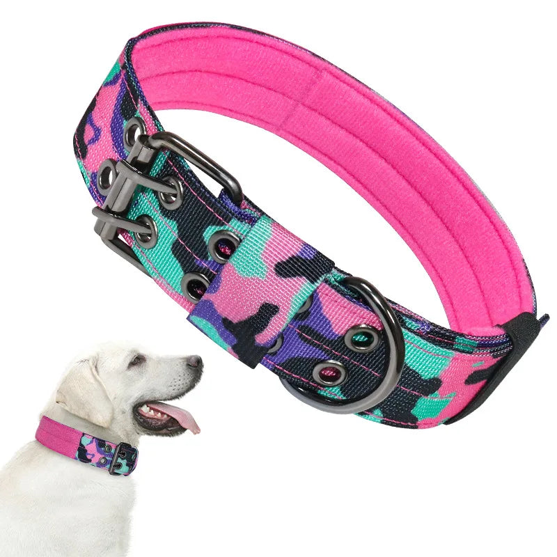Tactical Dog Collar Military Adjustable Duarable Nylon German Shepard for Medium Large Walking Training Pet Cat Dog Accessories