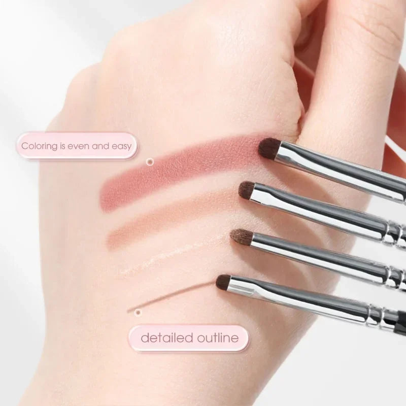 1/4Pcs Flat Eyes Makeup Brushes Professional Angled Eyebrow Eyeliner Contour Brush Concealer Eyeshadow Make Up Cosmetics Tools