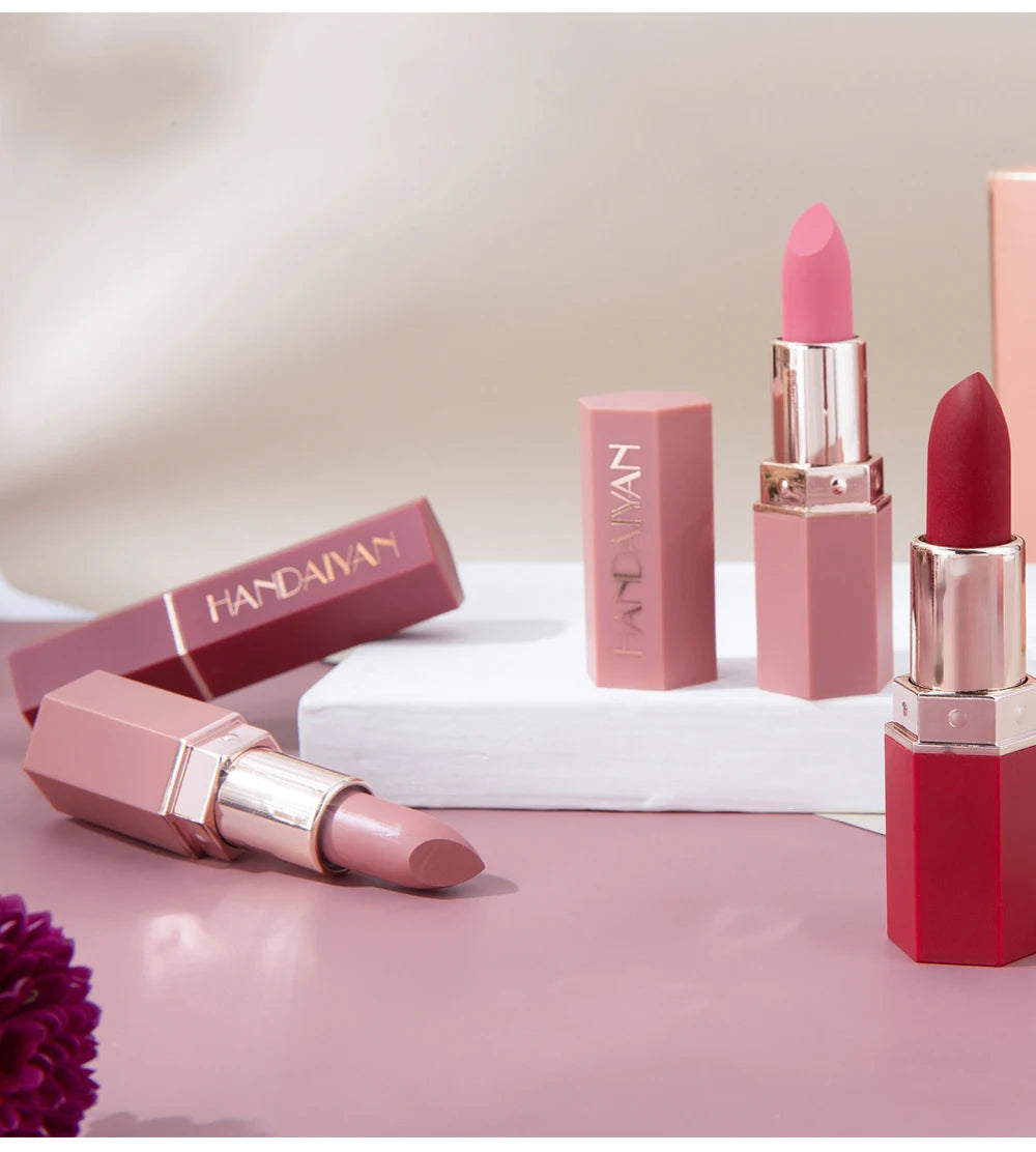 Nude Velvet Matte Lipsticks Waterproof Long Lasting Moisturize Lip Stick Not Fading Sexy Pink Lipstick Lip Gloss Women Makeup
