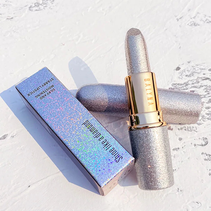Waterproof Diamond Lipstick Long Lasting Temperature Change Matte Glitter Lipsticks Non Stick Red Pink Lip Tint Makeup Cosmetics