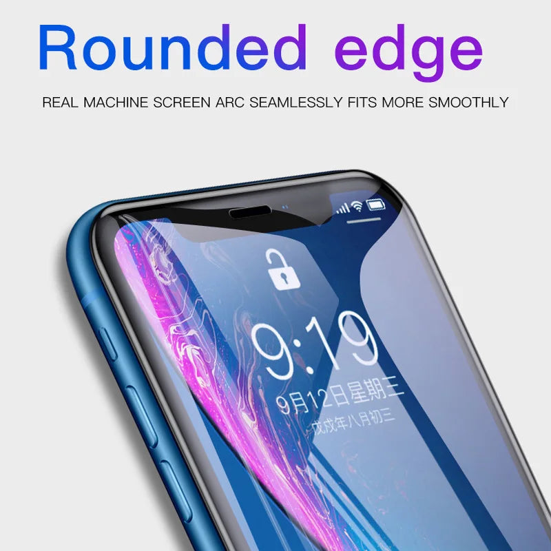 9D Protective Tempered Glass For iPhone 11 12 13 14 15 Pro Max Screen Protector Film For iPhone XR X XS Max 13 12 Mini Glass