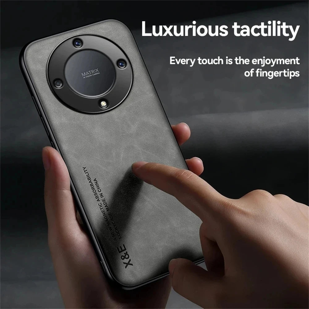 Magnetic Sheepskin Leather Phone Cases Honor Magic 5 lite 4 Pro 70 60 50 Pro 20 30 X40 20i 10i Cover For Honor Magic 5 lite Case