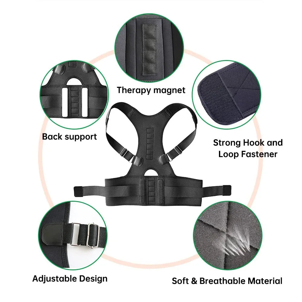 Magnetic therapy Posture Corrector Posture Corset Shoulder Support Belt Men and Women Braces and Support Belt Shoulder Posture