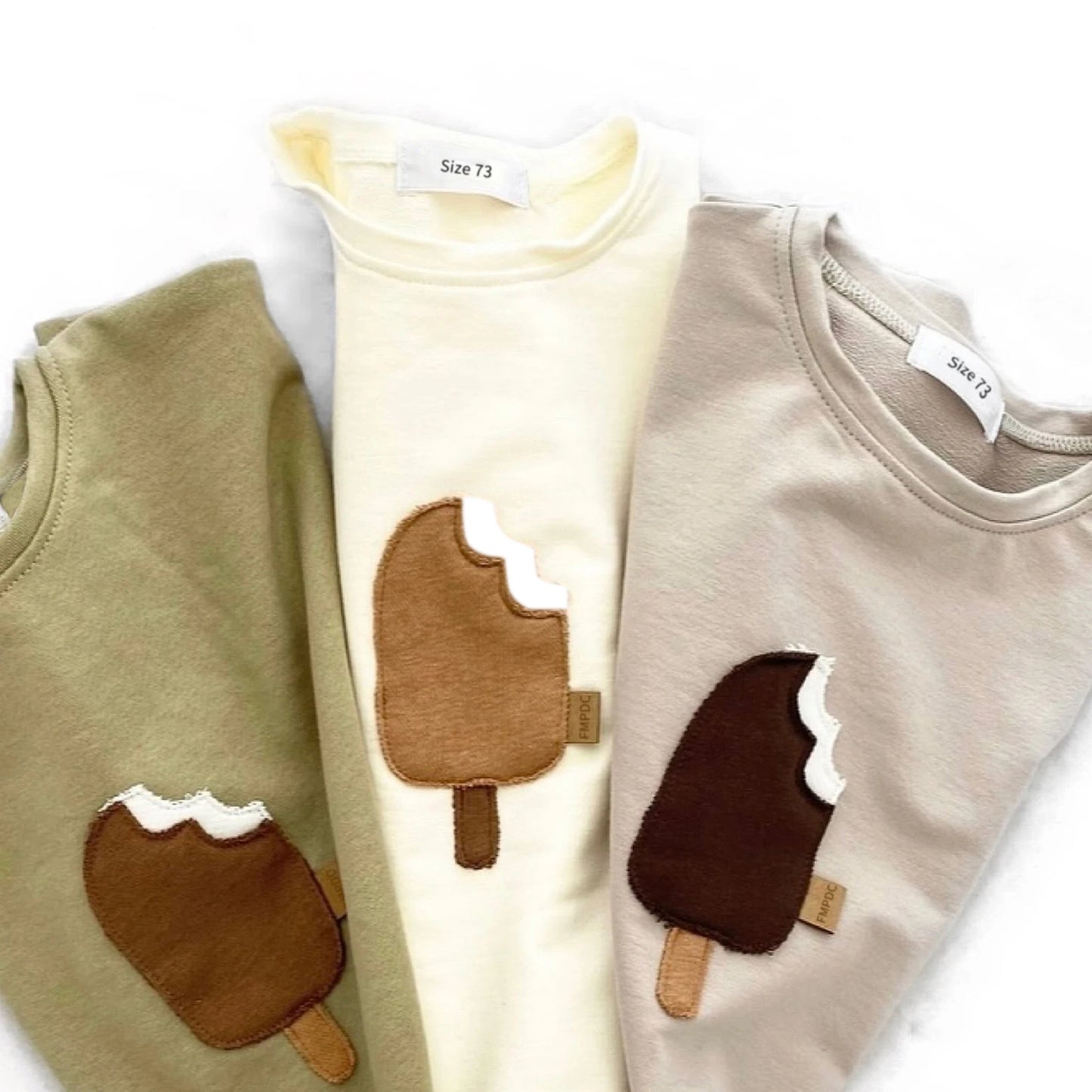 Colorful Ice Cream Printed Children's T-shirt Cute Newborn T-shirt Summer Children's Clothing Top T-shirt Solid Color Clothes