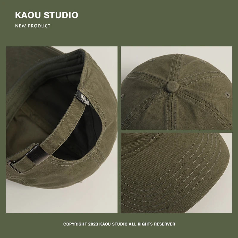 Men's and Women's Four Solid Color Peaked Cap Korean Style Simple and Casual All-Matching Baseball Cap Soft Top Curved Brim Hat