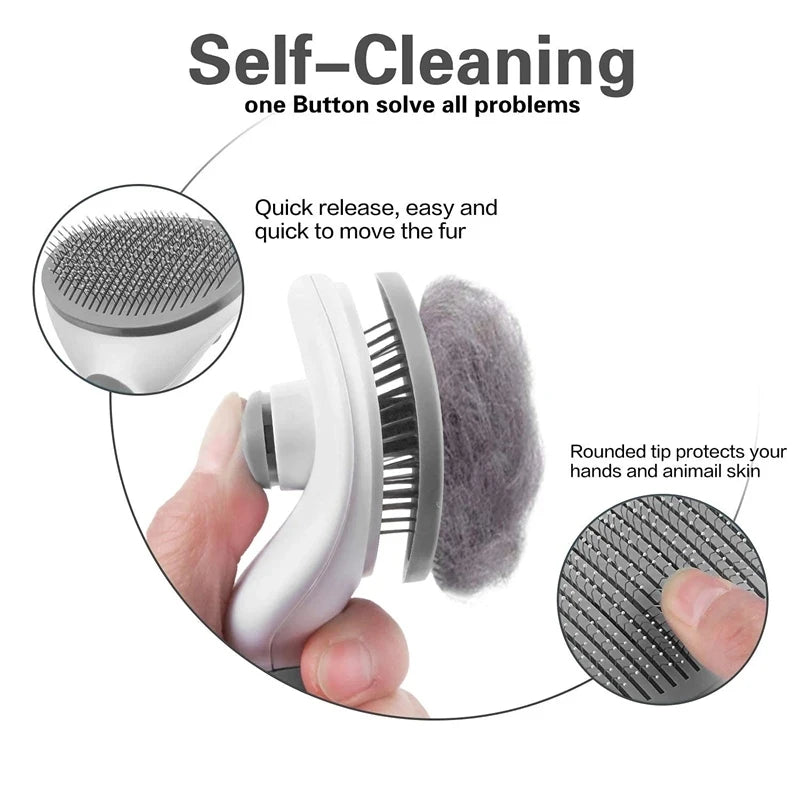 Pet Comb Dog Brush Stainless Steel Needle Comb Dog Cat Hair Removal Floating Hair Cleaning Grooming Tool Dogs Accessories