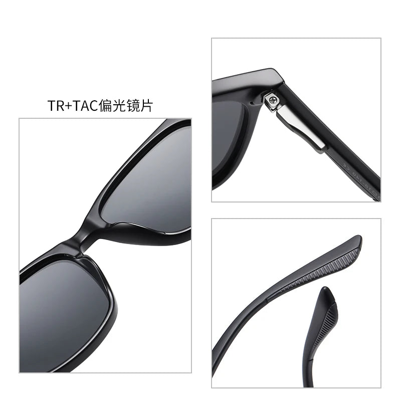 Women Retro Outdoor Polarized Sunglasses For Men Fashion Transparent Korean Square Girl Driving Sun Glasses Unisex UV400