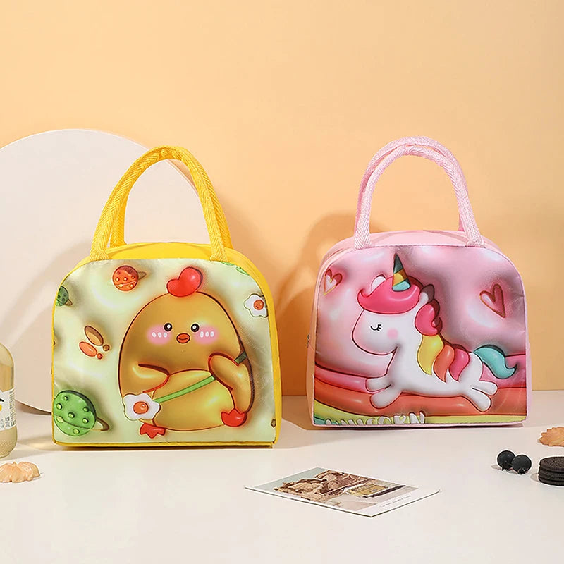 3D Cartoon Lunch Bag Portable Lunch Box Insulated Thermal Food Functional Food Picnic Lunch Bags For Women Kids