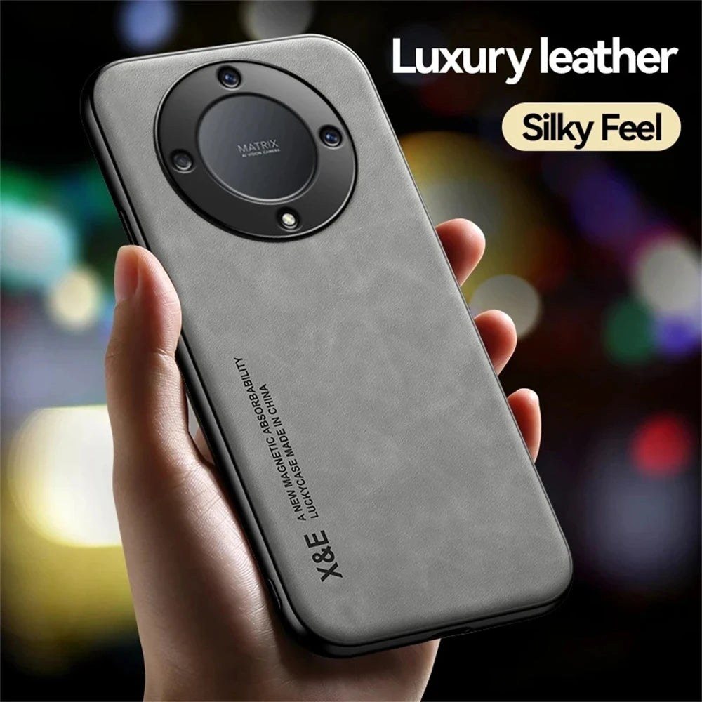 Magnetic Sheepskin Leather Phone Cases Honor Magic 5 lite 4 Pro 70 60 50 Pro 20 30 X40 20i 10i Cover For Honor Magic 5 lite Case