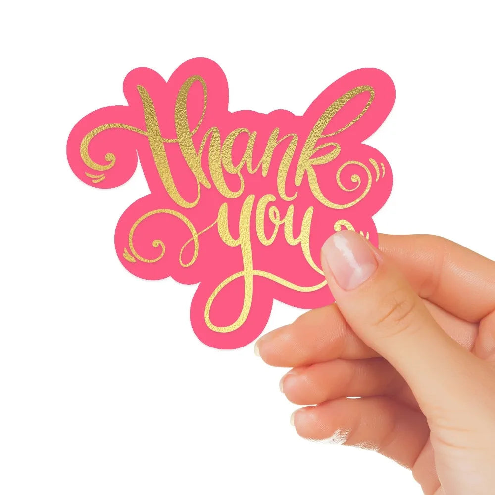 100 Pcs Unique Thank You Cards Small Business,Pink Thank You Cards for Small Business