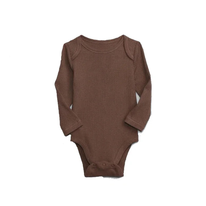 Newborn Infant Baby Boys Girls TinyRib Cotton Bodysuit Baby Playsuit Jumpsuit