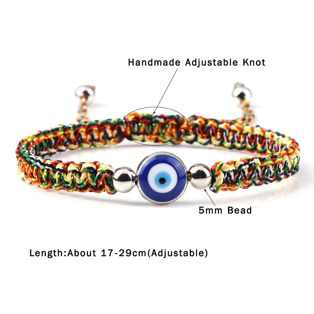 Handmade Braided Turkish Evil Eye Bracelets Women Men Lucky Rope Adjustable Bracelets Charm Female Jewelry Gifts Dropshipping