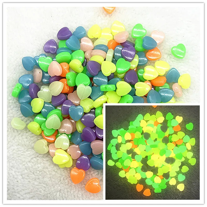 100pcs/lot 8mm AB Colour Heart Shape Acrylic Beads Loose Spacer Beads for Jewelry Makeing DIY Handmade Bracelet Accessories