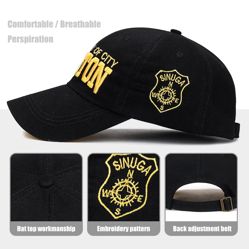 Sports Baseball Cap Cotton 3D Embroidery Unisex Snapback Cap Tennis Hat Dad Cap