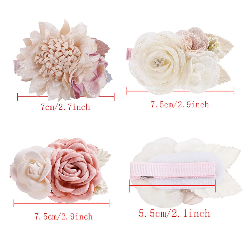 1or2or3pcs Spring Summer Autumn Style Baby Girl Hairclip Popular Fashion Hair Design Handmade Pink White Orange And Green
