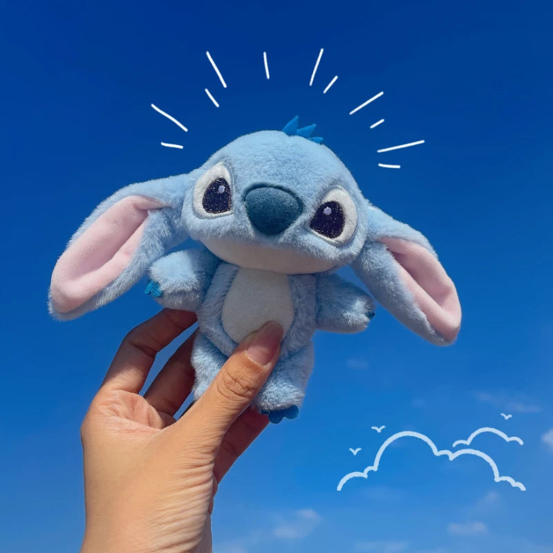Disney 12cm Stitch and Angel Doll Bag Pendant Cartoon Anime Lilo & Stitch Plushies Keychains Birthday Gifts For Girl