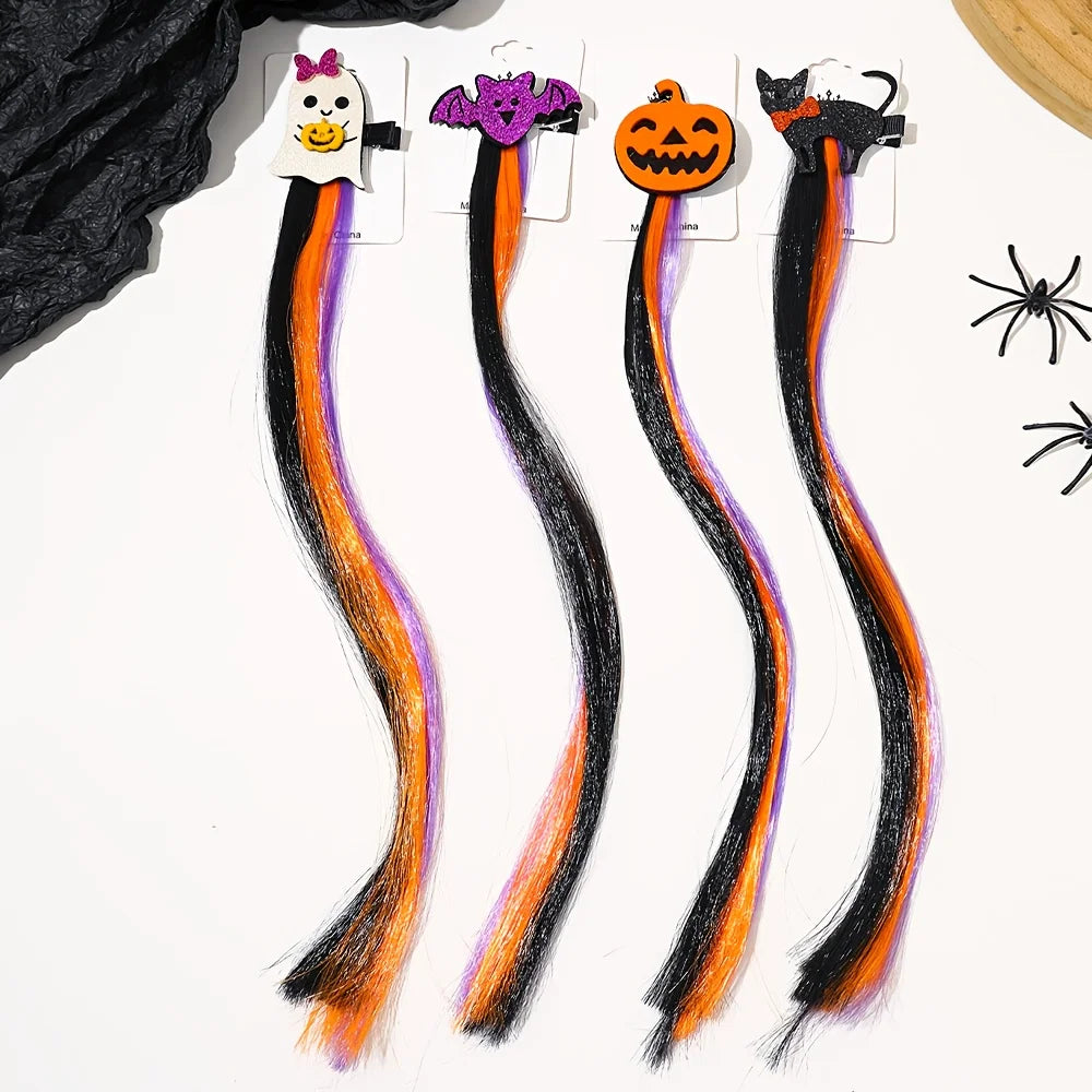 4 Pcs Decorate and Brighten Your Look with Bats and Pumpkins. Funny Cat and Ghost Atmosphere. Halloween Gifts for Girls