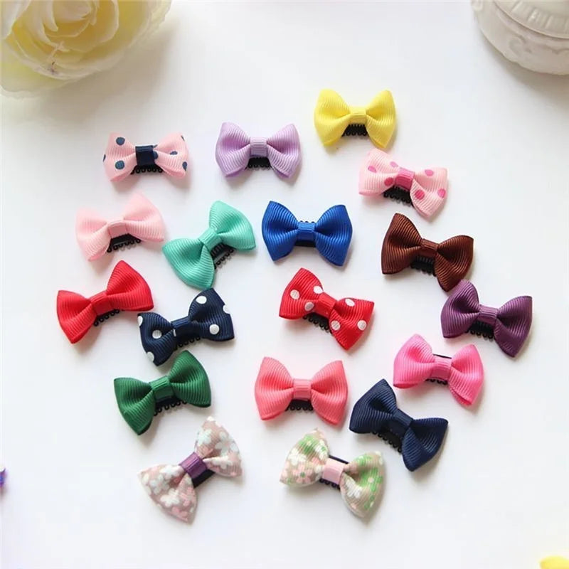 10/20Pcs Candy Color Baby Mini Small Bow Hair Clips Safety Hair Pins Barrettes for Children Girls Kid Hair Accessories Wholesale
