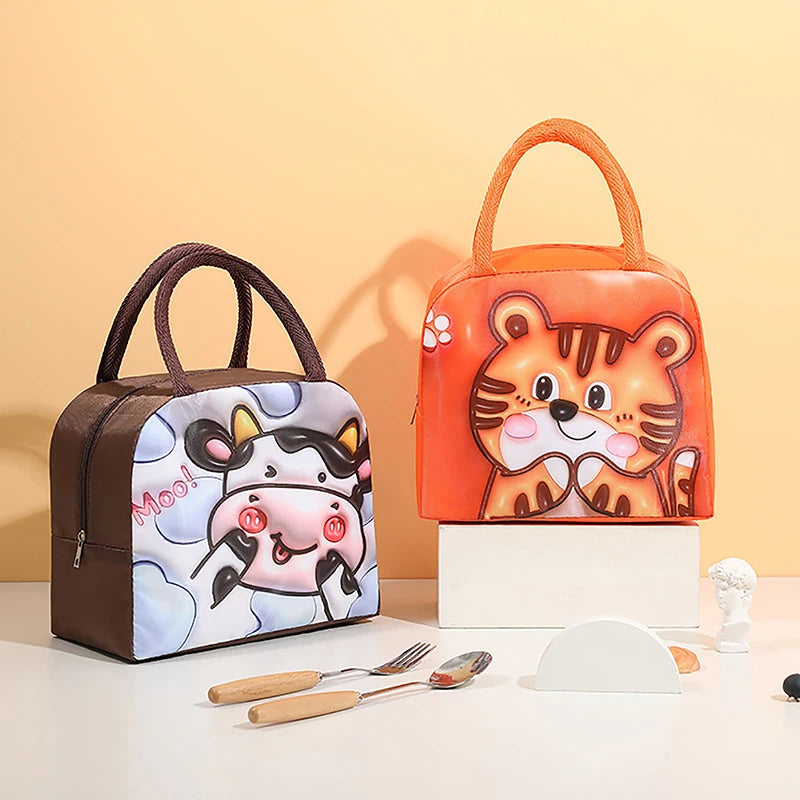 3D Cartoon Lunch Bag Portable Lunch Box Insulated Thermal Food Functional Food Picnic Lunch Bags For Women Kids